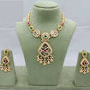 Lucentarts Jewellery Traditional Polki Kundan Necklace Set with Matching Earrings