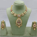 Lucentarts Jewellery Traditional Polki Kundan and Meenakari Touch Necklace Set