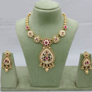 Lucentarts Jewellery Traditional Polki Kundan and Meenakari Touch Necklace Set
