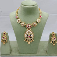 Lucentarts Jewellery Traditional Polki Kundan and Meenakari Touch Necklace Set