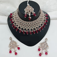 Lucentarts Jewellery Designer Austrain Stone And Bead Choker Necklace Set Elegant Ethnic Glamour