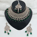 Lucentarts Jewellery Designer Austrain Stone And Bead Choker Necklace Set Elegant Ethnic Glamour