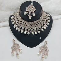 Lucentarts Jewellery Designer Austrain Stone And Bead Choker Necklace Set Elegant Ethnic Glamour