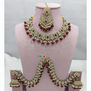 Lucentarts Jewellery Austrian Stone And Pearl Beads Choker Necklace Set with Kan Chain