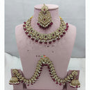 Lucentarts Jewellery Austrian Stone And Pearl Beads Choker Necklace Set with Kan Chain