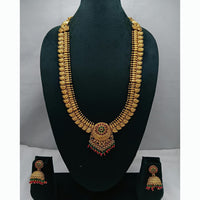 Lucentarts Jewellery Traditional Pota Stone And Pearl Long Necklace Set