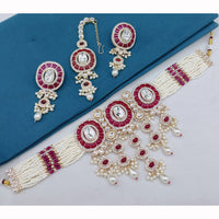 Lucentarts Jewellery Traditional Pota Stone And Pearl Necklace Set