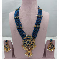 Lucentarts Jewellery Traditional Pota Stone And Pearl Long Necklace Set