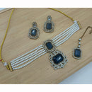 Lucentarts Jewellery Elegant Crystal And Pearl Necklace Set