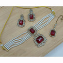 Lucentarts Jewellery Elegant Crystal And Pearl Necklace Set