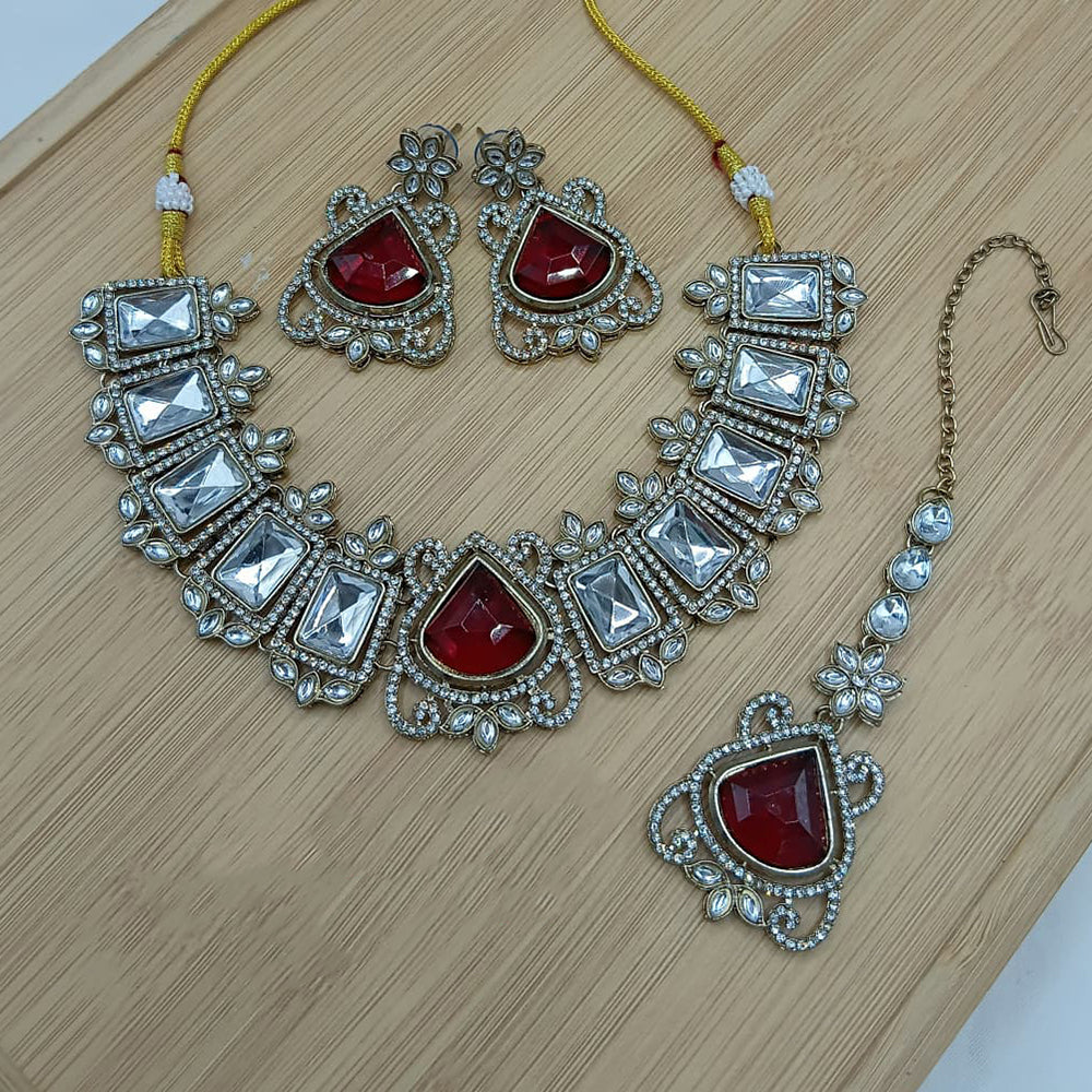 Lucentarts Jewellery Fancy Crystal Stone Necklace Set