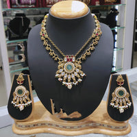 Lucentarts Jewellery Fancy Kundan Stone And Beads Necklace Set