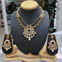 Lucentarts Jewellery Fancy Kundan Stone And Beads Necklace Set