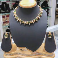 Lucentarts Jewellery Heritage Pota Stone And Pearl Necklace Set