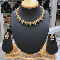 Lucentarts Jewellery Heritage Pota Stone And Pearl Necklace Set