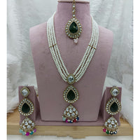 Lucentarts Jewellery Heritage Kundan Stone And Pearl Necklace Set