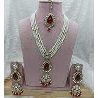 Lucentarts Jewellery Heritage Kundan Stone And Pearl Necklace Set