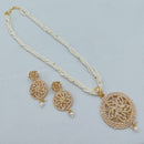Lucentarts Jewellery Heritage Pota Stone And Pearl Long Necklace Set