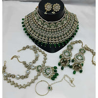Lucentarts Jewellery Kundan And Beads Meenakari Semi Bridal Necklace Set
