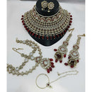 Lucentarts Jewellery Kundan And Beads Meenakari Semi Bridal Necklace Set