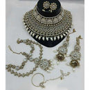 Lucentarts Jewellery Kundan And Beads Meenakari Semi Bridal Necklace Set