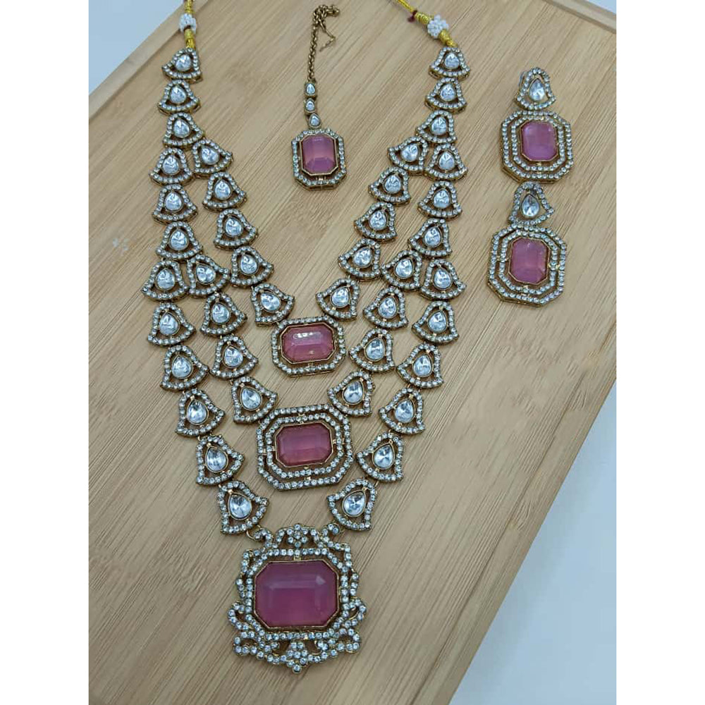 Lucentarts Jewellery Fancy Crystal And Austrian Multi Layer Necklace Set