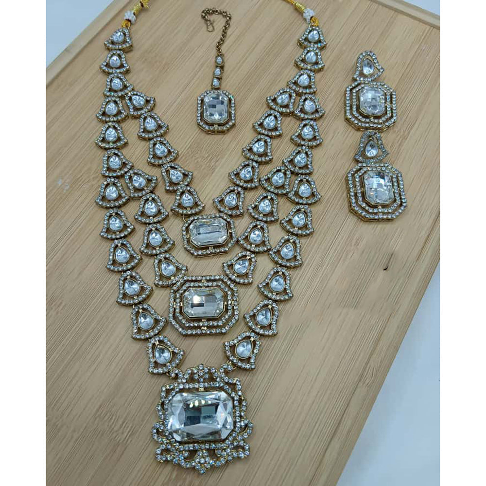 Lucentarts Jewellery Fancy Crystal And Austrian Multi Layer Necklace Set