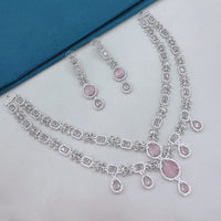 Lucentarts Jewellery Sparkling American Diamond Necklace Set