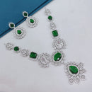 Lucentarts Jewellery Sparkling American Diamond Necklace Set