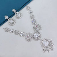 Lucentarts Jewellery Sparkling American Diamond Necklace Set