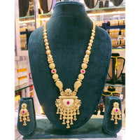 Lucentarts Jewellery Traditional Pota Stone And Meenakari Long Necklace Set