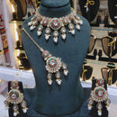 Lucentarts Jewellery Kundan Stone Pearl And Beads Choker Necklace Set
