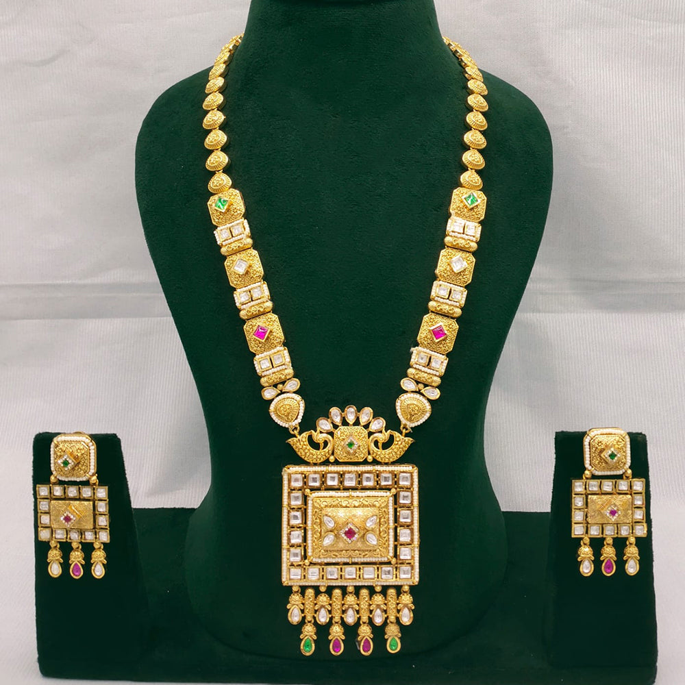 Lucentarts Jewellery Kundan Stone And Pearl Long Necklace Set