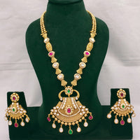 Lucentarts Jewellery Kundan Stone And Pearl Long Necklace Set 