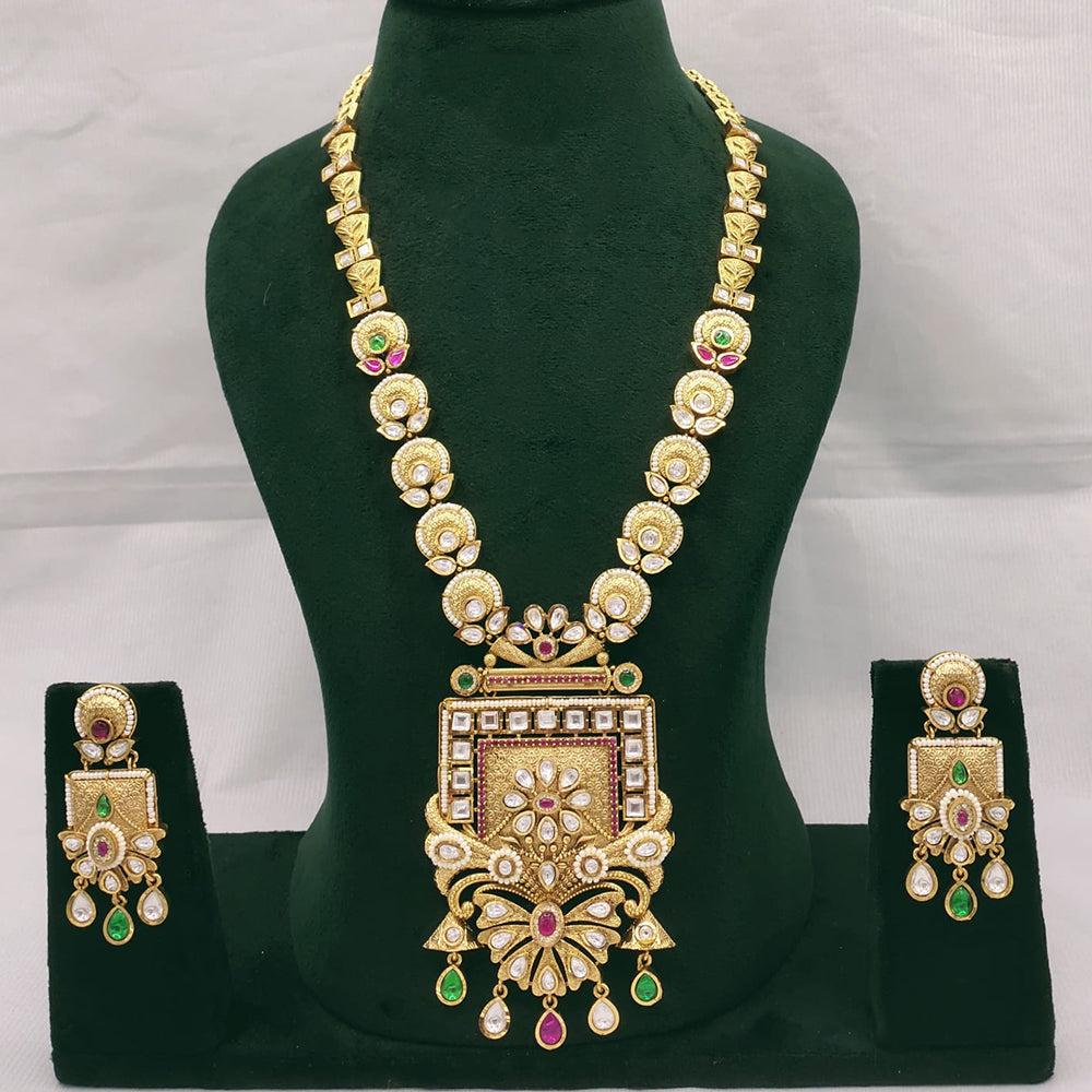 Lucentarts Jewellery Kundan Stone And Pearl Long Necklace Set