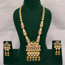 Lucentarts Jewellery Kundan Stone And Pearl Long Necklace Set 