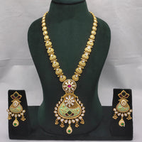 Lucentarts Jewellery Kundan Stone And Pearl Long Necklace Set 