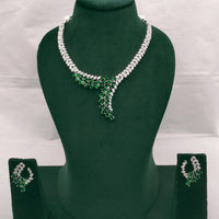 Lucentarts Jewellery Radiant American Diamond Necklace Set
