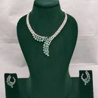 Lucentarts Jewellery Radiant American Diamond Necklace Set