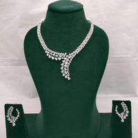 Lucentarts Jewellery Radiant American Diamond Necklace Set