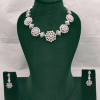 Lucentarts Jewellery Radiant American Diamond Necklace Set