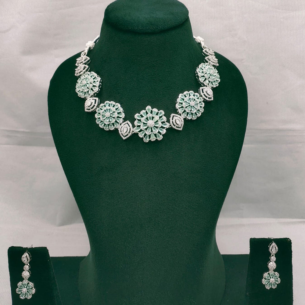 Lucentarts Jewellery Radiant American Diamond Necklace Set