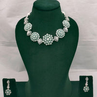 Lucentarts Jewellery Radiant American Diamond Necklace Set