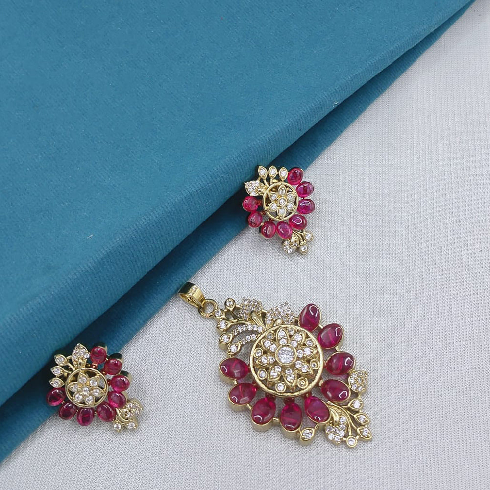 Lucentarts Jewellery Royal Pota Stone Pendant Set