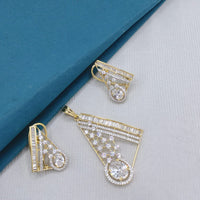 Lucentarts Jewellery Royal American Diamond Pendant Set