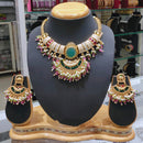 Lucentarts Jewellery Royal Pota Stone Beads And Pearl Meenakari Necklace Set