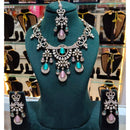 Lucentarts Jewellery Elegant Pota Stone And Austrian Stone Necklace Set