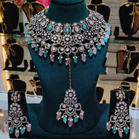 Lucentarts Jewellery Designer Pota Stone Pearl And Beads Choker Necklace Set