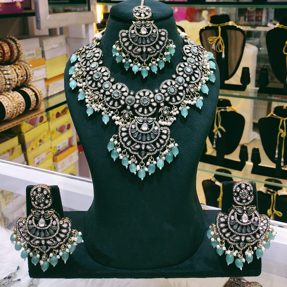 Lucentarts Jewellery Designer Kundan Stone Pearl And Beads Necklace Set