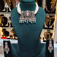 Lucentarts Jewellery Designer Polki Kundan Stone Pearl And Beads Choker Necklace Set